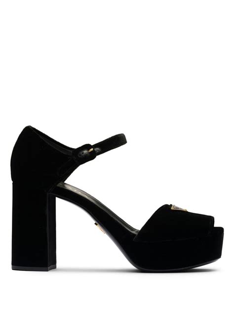 prada plateau sandals|Prada chunky heel sandal.